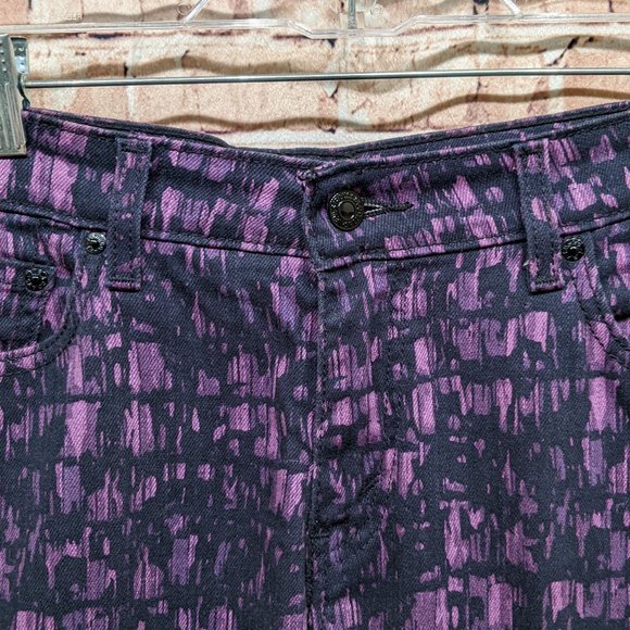 Levi's Mid Rise Skinny Purple and Blue Abstract Jeans Size 12M  W31 L32 - Picture 4 of 15